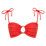Cherry Tori Ties Bandeau Bikini Top