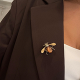 Vintage-Inspired Amber Bumblebee Brooch