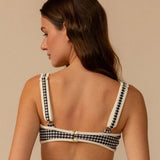 B&W Gingham Romy Binded Bikini Top