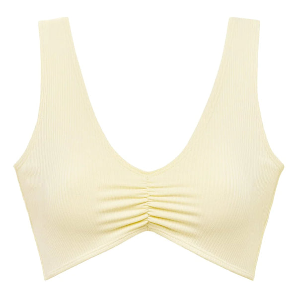 Cream Rib Kim Variation Bikini Top