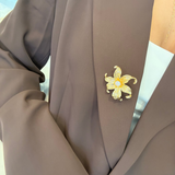 Vintage-Inspired Crystal Flower Brooch