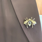 Vintage-Inspired Smoky Quartz Bumblebee Brooch