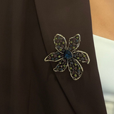 Vintage Sapphire Floral Brooch