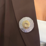 Vintage Two Tone Circular Brooch