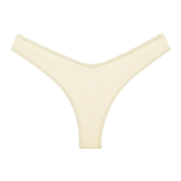 Lulu cream rib bikini bottom