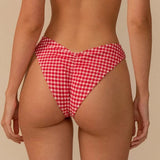 Red Micro Gingham Lulu (zig-Zag Stitch) Bikini Bottom