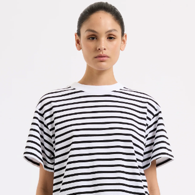 Organic Stripe Boyfriend Tee
