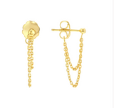 Draped Double Chain Front-to-Back Earrings