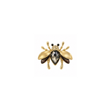 Vintage-Inspired Smoky Quartz Bumblebee Brooch