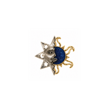 Vintage Sun and Moon Two Tone Brooch