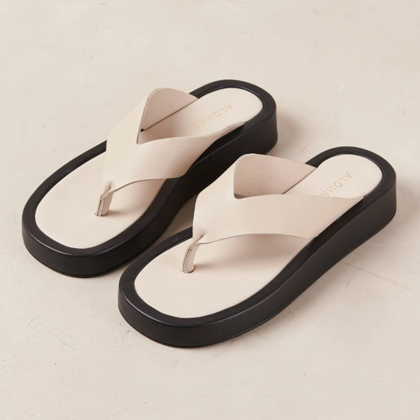 Overcast Ivory flip flop